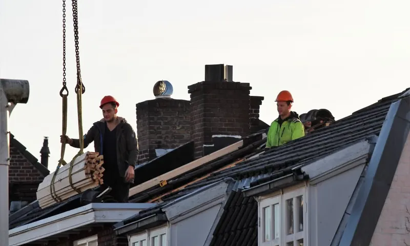 Men working on the roof.